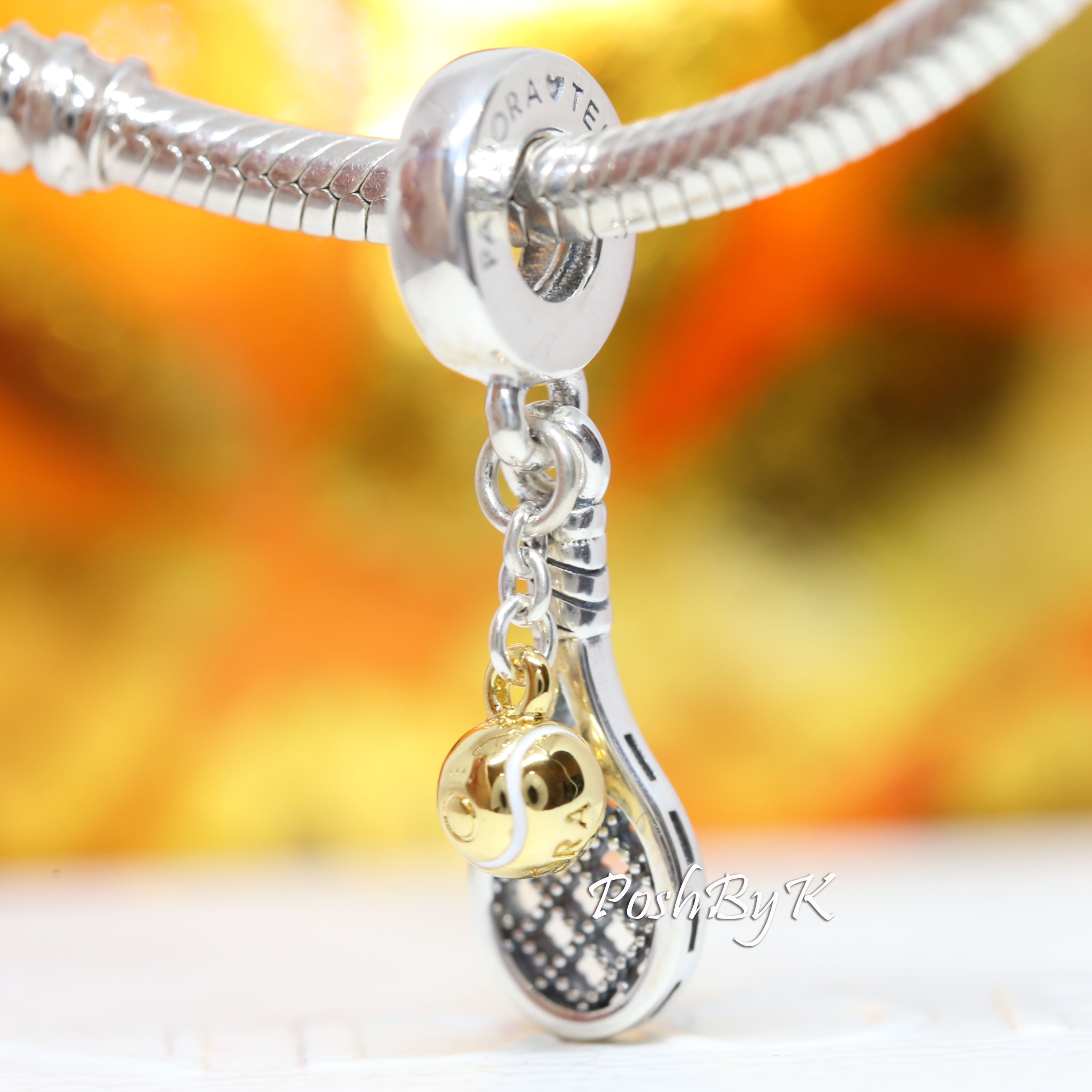 Tennis Racket & Ball Dangle Charm 769026C01 NUMARU