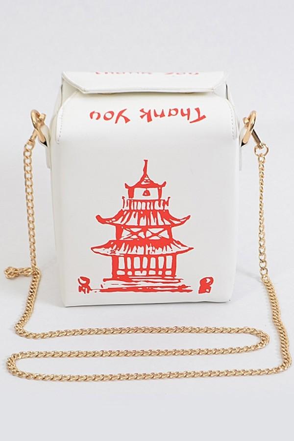 Chinese To Go Box Crossbody Clutch (White) - Posh By K, Accessories, body jewelry, anklets, socks, belts, fashion jewelry, body accessories, trendy accessories, trendy fashion, chain accessories