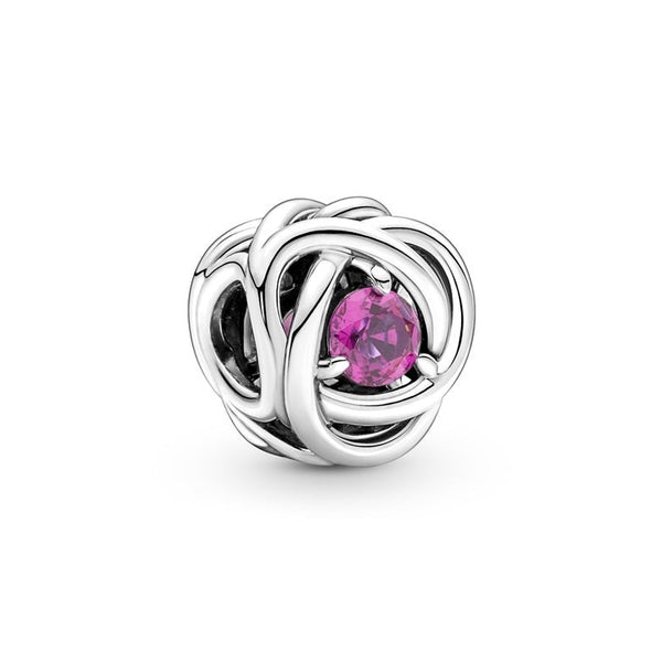 October Pink Eternity Circle Charm 790065C05 - NUMARU, jewelry, beads for charm, beads for charm bracelets, charms for bracelet, beaded jewelry, charm jewelry, charm beads,