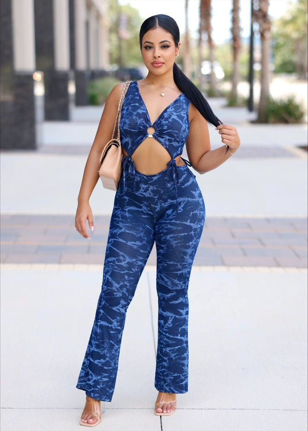 Quanika Tie Dye Sleeveless Jumpsuit - NUMARU