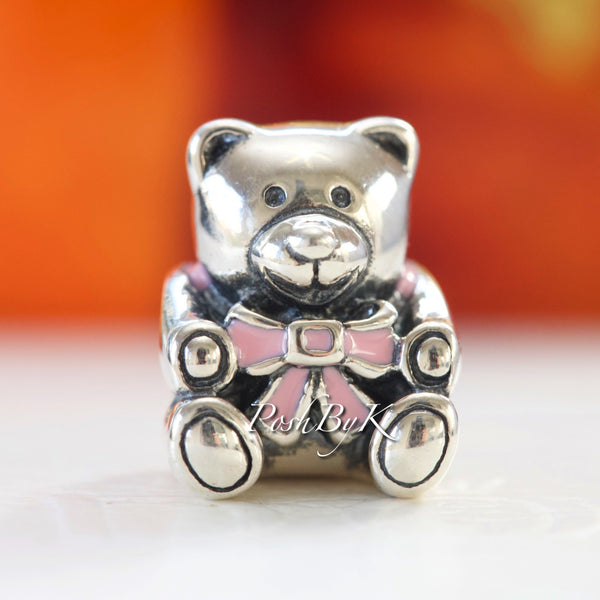 "It's A Girl"Teddy Bear Bead Charm 791124EN24  jewelry, beads for charm, beads for charm bracelets, charms for diy, beaded jewelry, diy jewelry, charm beads