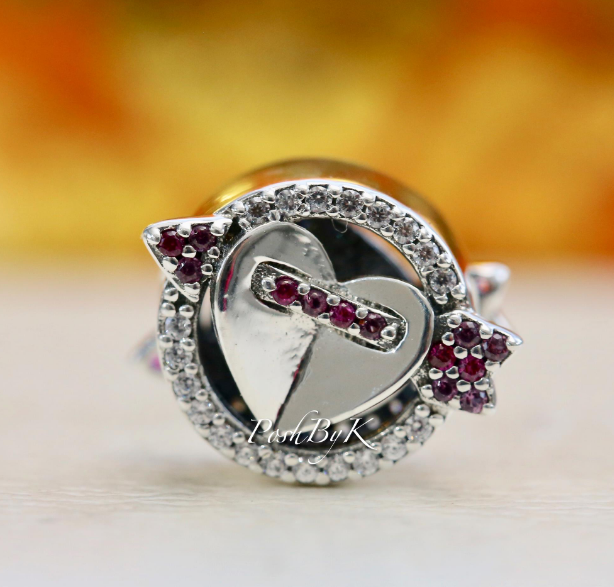 Sparkling Arrow & Heart Charm 797827CZMX - jewelry, beads for charm, beads for charm bracelets, charms for diy, beaded jewelry, diy jewelry, charm beads 