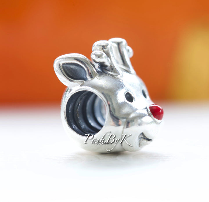 Red Nosed Reindeer Bead Charm 791781EN39 - jewelry, beads for charm, beads for charm bracelets, charms for diy, beaded jewelry, diy jewelry, charm beads 