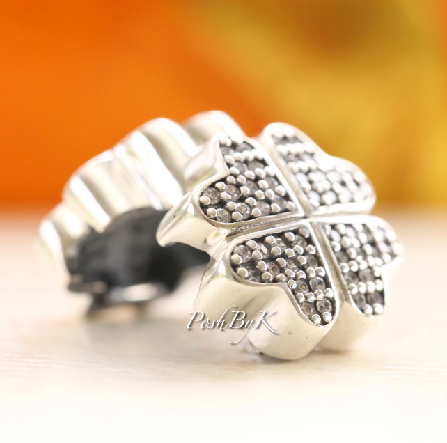 Petals of Love CZ Clip Charm 791805CZ - jewelry, beads for charm, beads for charm bracelets, charms for diy, beaded jewelry, diy jewelry, charm beads