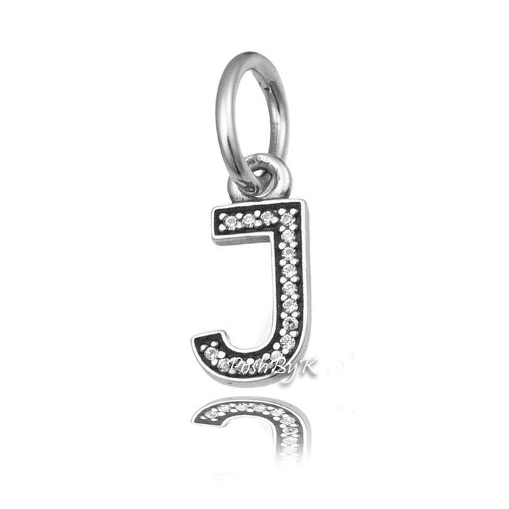 Initial Letter J Charm 791322CZ - jewelry, beads for charm, beads for charm bracelets, charms for diy, beaded jewelry, diy jewelry, charm beads