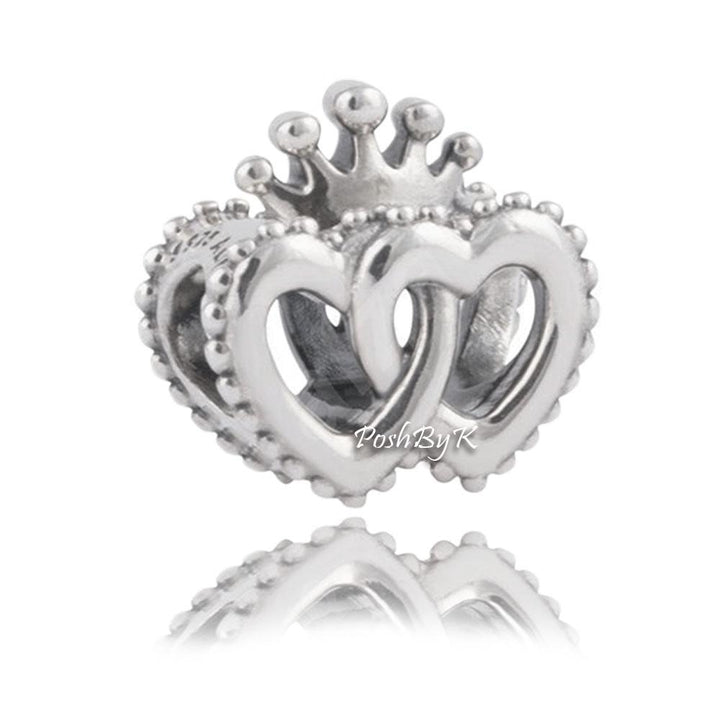 Two Connected Regal Hearts Charm 797670 - jewelry, beads for charm, beads for charm bracelets, charms for diy, beaded jewelry, diy jewelry, charm beads 