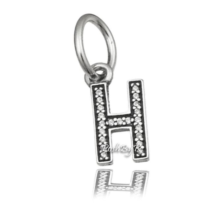 Initial Letter H Charm 791320CZ - jewelry, beads for charm, beads for charm bracelets, charms for diy, beaded jewelry, diy jewelry, charm beads