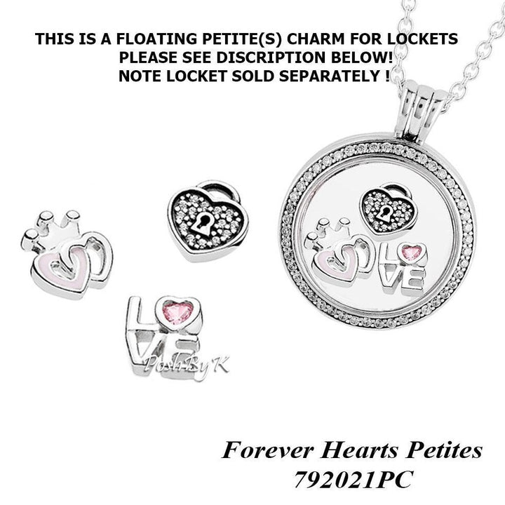 Forever Hearts 3 Set Petites Charm 792021PC - jewelry, beads for charm, beads for charm bracelets, charms for diy, beaded jewelry, diy jewelry, charm beads