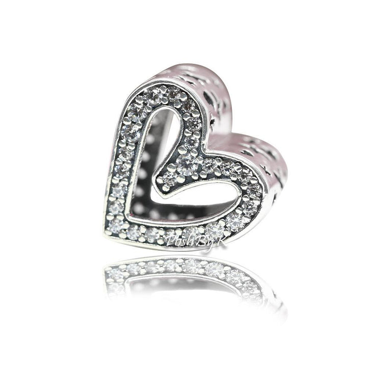 Sparkling Freehand Heart Charm 798692C01 - jewelry, beads for charm, beads for charm bracelets, charms for diy, beaded jewelry, diy jewelry, charm beads 