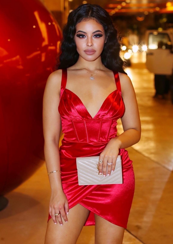 Women's Mini Dresses | Silvia Satin Bustier Mini Dress (Red) By: NUMARU