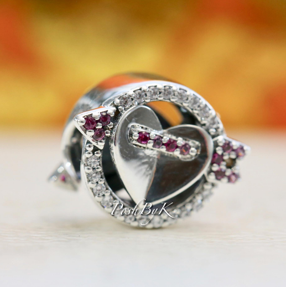 Sparkling Arrow & Heart Charm 797827CZMX - jewelry, beads for charm, beads for charm bracelets, charms for diy, beaded jewelry, diy jewelry, charm beads 
