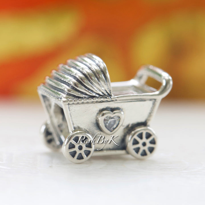 Baby Pram Charm 792102CZ -jewelry, beads for charm, beads for charm bracelets, charms for diy, beaded jewelry, diy jewelry, charm beads