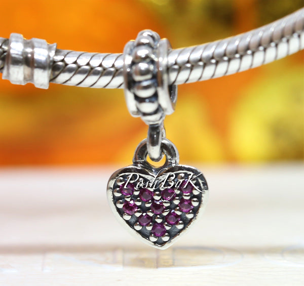 Red Pave Heart Pendant Charm 791023CZR *Retired* - jewelry, beads for charm, beads for charm bracelets, charms for diy, beaded jewelry, diy jewelry, charm beads