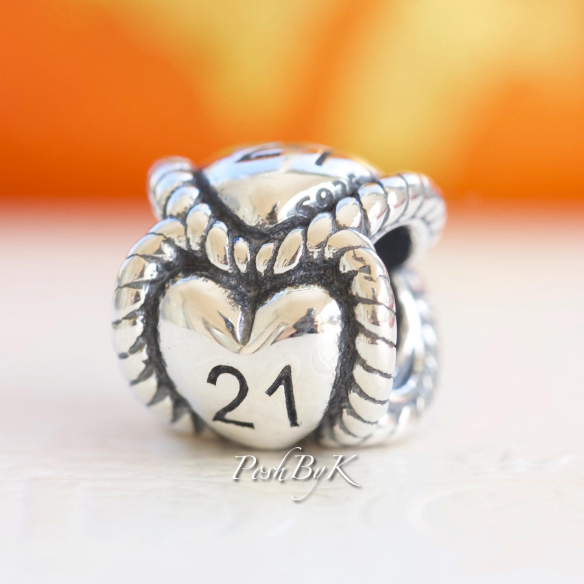 21st Birthday Milestone Charm 791048 *Retired* - jewelry, beads for charm, beads for charm bracelets, charms for diy, beaded jewelry, diy jewelry, charm beads