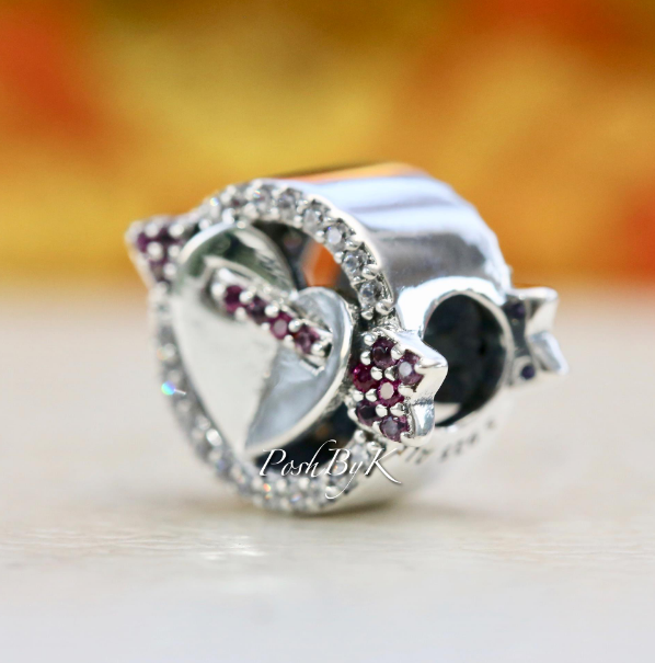 Sparkling Arrow & Heart Charm 797827CZMX - jewelry, beads for charm, beads for charm bracelets, charms for diy, beaded jewelry, diy jewelry, charm beads 
