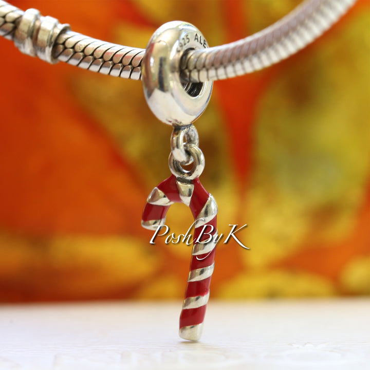 Candy Cane Bead Dangle Charm 791193EN09 -  jewelry, beads for charm, beads for charm bracelets, charms for diy, beaded jewelry, diy jewelry, charm beads