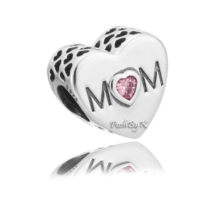 Mother Heart Charm 791881PCZ - jewelry, beads for charm, beads for charm bracelets, charms for diy, beaded jewelry, diy jewelry, charm beads 