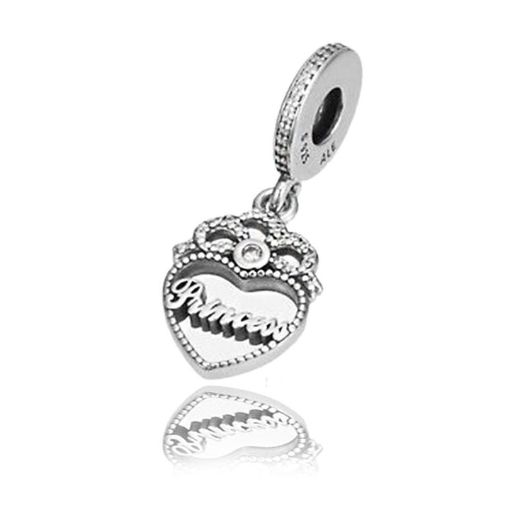 Princess Crown Heart Charm 791962CZ - jewelry, beads for charm, beads for charm bracelets, charms for diy, beaded jewelry, diy jewelry, charm beads 