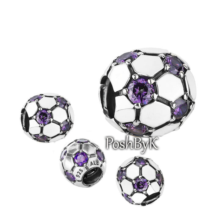 Purple Soccer Ball Charm 790444ACZ, jewelry, beads for charm, beads for charm bracelets, charms for diy, beaded jewelry, diy jewelry, charm beads