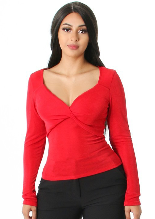Women’s Tops | Penny Long Sleeve Top (Red) By: NUMARU