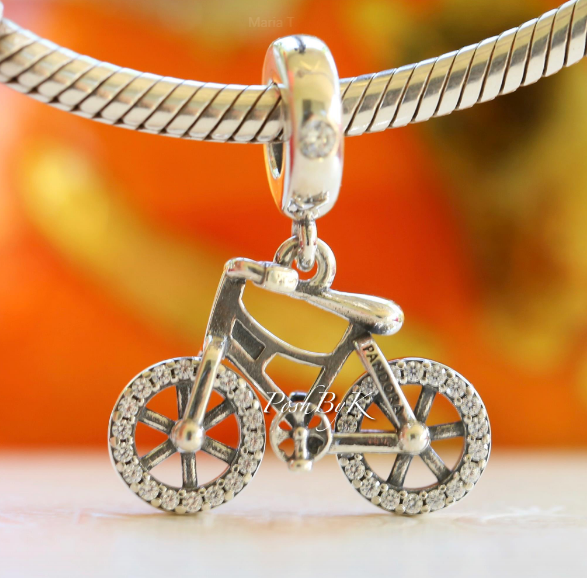 Brilliant Bicycle Charm 797858CZ -  jewelry, beads for charm, beads for charm bracelets, charms for diy, beaded jewelry, diy jewelry, charm beads