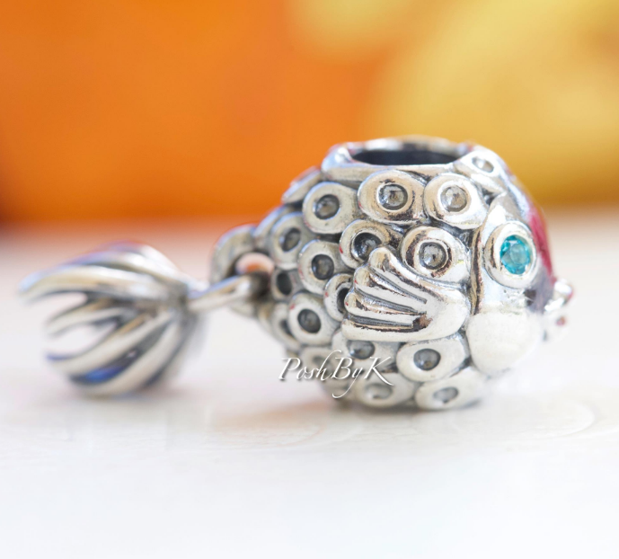 Topaz Splish Splash Fish Charm 791108TPP - jewelry, beads for charm, beads for charm bracelets, charms for diy, beaded jewelry, diy jewelry, charm beads