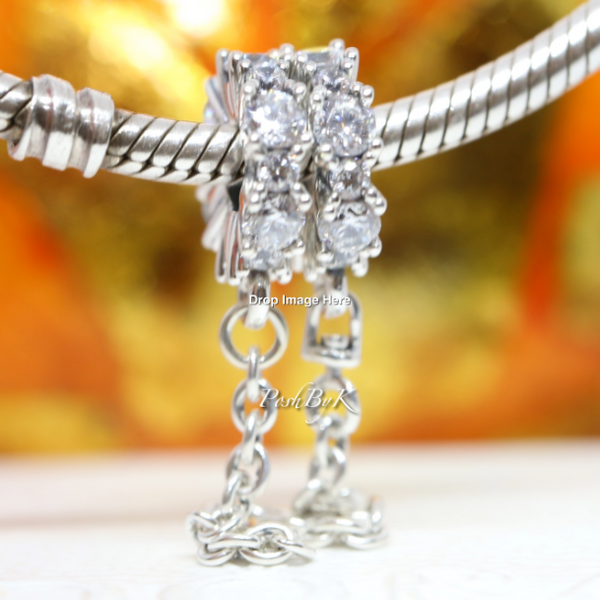 Clear Sparkle Safety Chain Charm 798488C01 -  jewelry, beads for charm, beads for charm bracelets, charms for diy, beaded jewelry, diy jewelry, charm beads