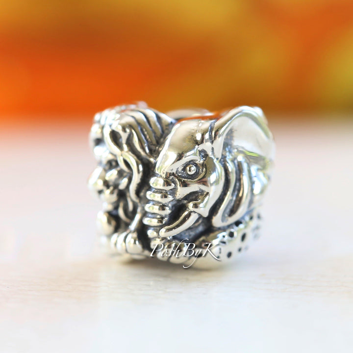 Safari Lion Zebra Elephant Charm 791360 - jewelry, beads for charm, beads for charm bracelets, charms for diy, beaded jewelry, diy jewelry, charm beads