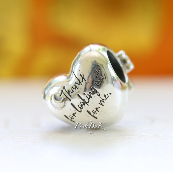 Thanks Mum Window Heart Charm 798006EN63 - jewelry, beads for charm, beads for charm bracelets, charms for diy, beaded jewelry, diy jewelry, charm beads