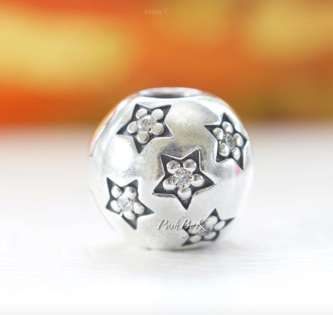Twinkle Twinkle Star Clip Lock Bead Charm 791058CZ - jewelry, beads for charm, beads for charm bracelets, charms for diy, beaded jewelry, diy jewelry, charm beads 
