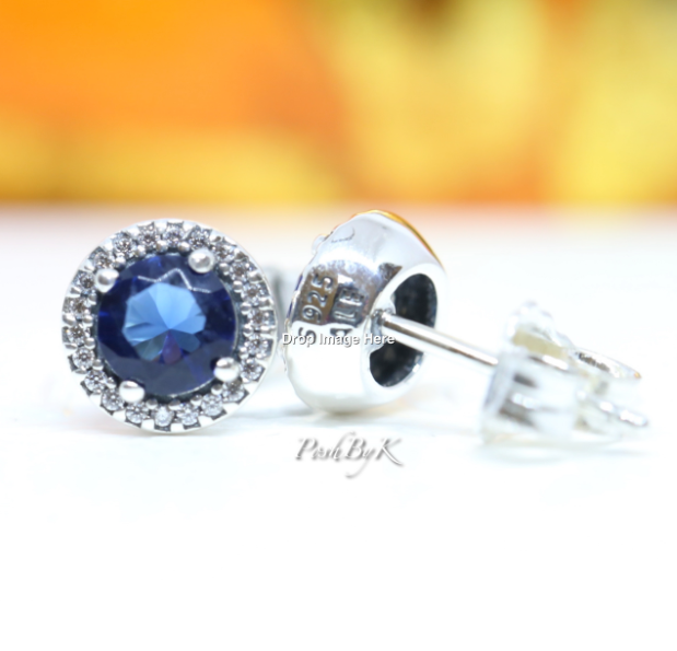 Blue Round Sparkle Stud Earrings 296272C01, jewelry, beads for charm, beads for charm bracelets, charms for bracelet, beaded jewelry, charm jewelry, charm beads