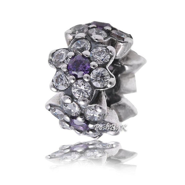Forget Me Not Spacer Charm 791834ACZ - jewelry, beads for charm, beads for charm bracelets, charms for diy, beaded jewelry, diy jewelry, charm beads
