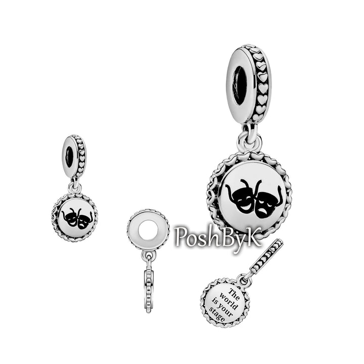 Theatre Masks Charm 792018-E022, jewelry, beads for charm, beads for charm bracelets, charms for diy, beaded jewelry, diy jewelry, charm beads 