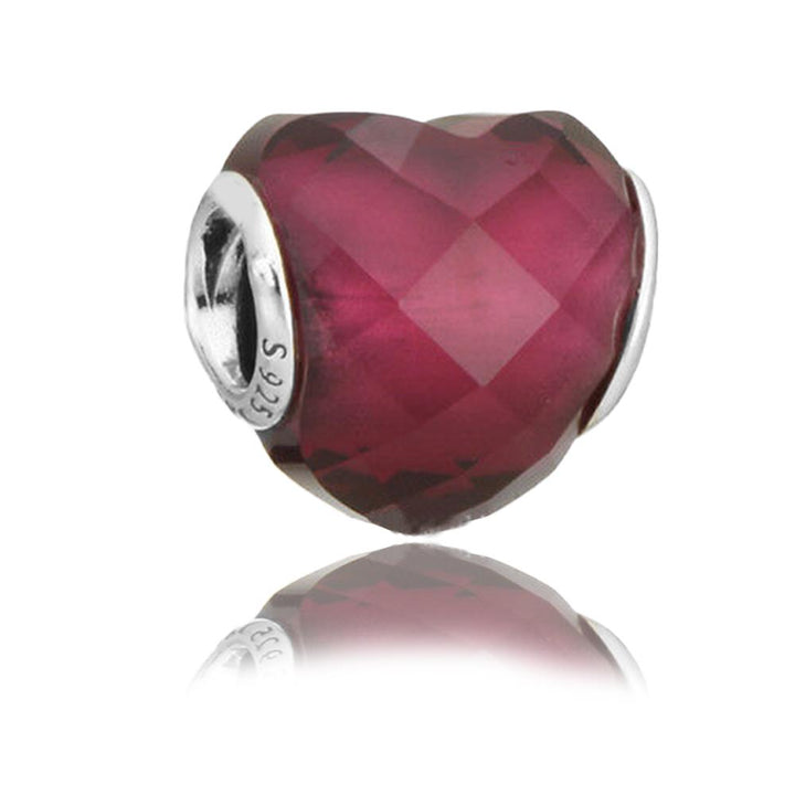 Shape of Love Fuchsia Charm 796563NFR - jewelry, beads for charm, beads for charm bracelets, charms for diy, beaded jewelry, diy jewelry, charm beads