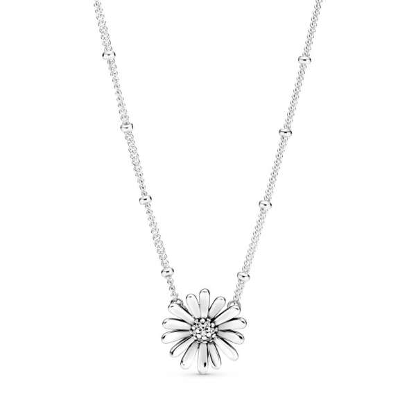 Pavé Daisy Flower Collier Necklace 398964CO1-45, jewelry, beads for charm, beads for charm bracelets, charms for bracelet, beaded jewelry, charm jewelry, charm beads