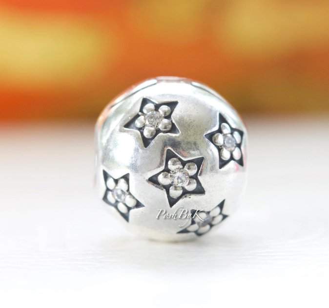 Twinkle Twinkle Star Clip Lock Bead Charm 791058CZ - jewelry, beads for charm, beads for charm bracelets, charms for diy, beaded jewelry, diy jewelry, charm beads 