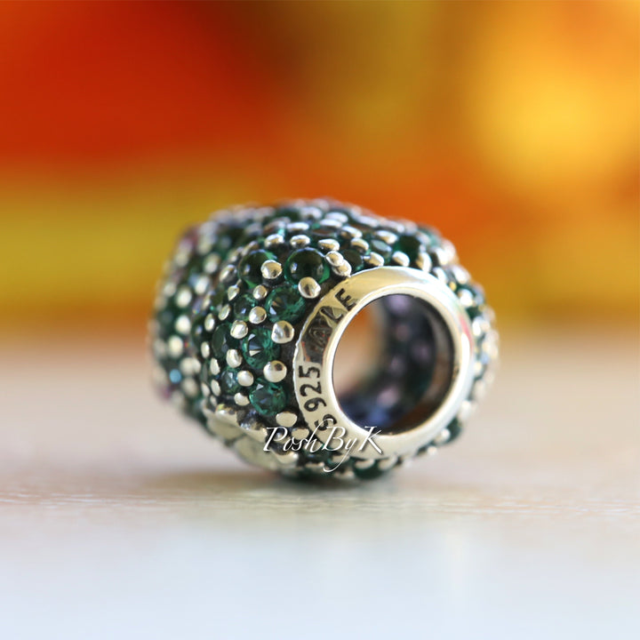 Pavé Clover Heart Charm 797869NRGMX - jewelry, beads for charm, beads for charm bracelets, charms for diy, beaded jewelry, diy jewelry, charm beads 