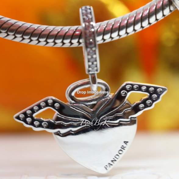 Heart and Angel Wings Dangle Charm 798485C01 – NUMARU