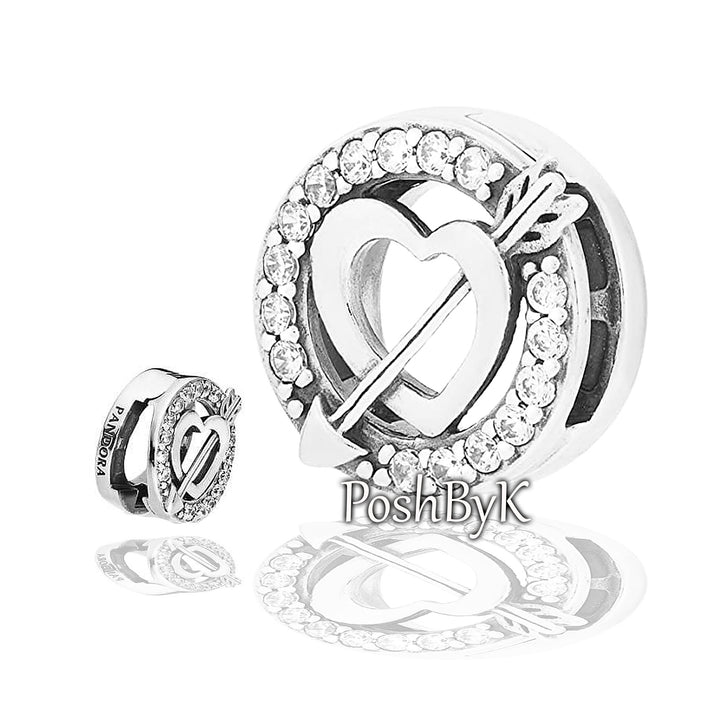 Reflexions™ Asymmetric Heart & Arrow Clip Charm 797793CZ, jewelry, beads for charm, beads for charm bracelets, charms for diy, beaded jewelry, diy jewelry, charm beads 