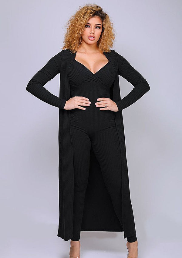 Women’s Matching Set | Layla V Neck Sleeveless Jumpsuit With Kimono Cover Up By: NUMARU