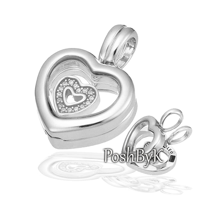 Floating Heart Locket Charm 792111CZ, jewelry, beads for charm, beads for charm bracelets, charms for diy, beaded jewelry, diy jewelry, charm beads