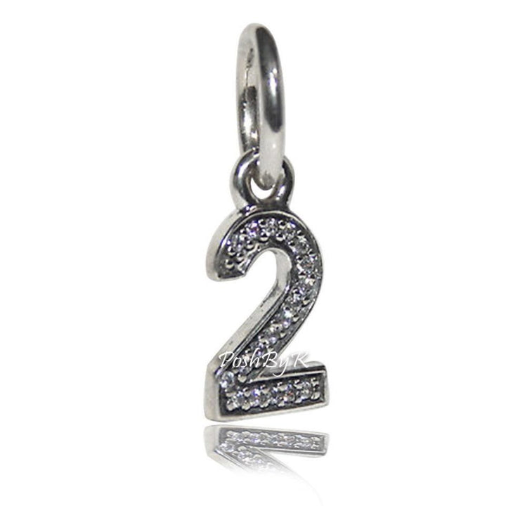 Hanging Number 2 Charm 791340CZ - jewelry, beads for charm, beads for charm bracelets, charms for diy, beaded jewelry, diy jewelry, charm beads