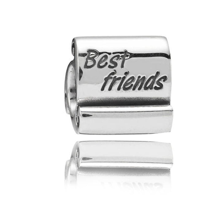 Best Friends Scroll Charm 790512 - jewelry, beads for charm, beads for charm bracelets, charms for diy, beaded jewelry, diy jewelry, charm beads