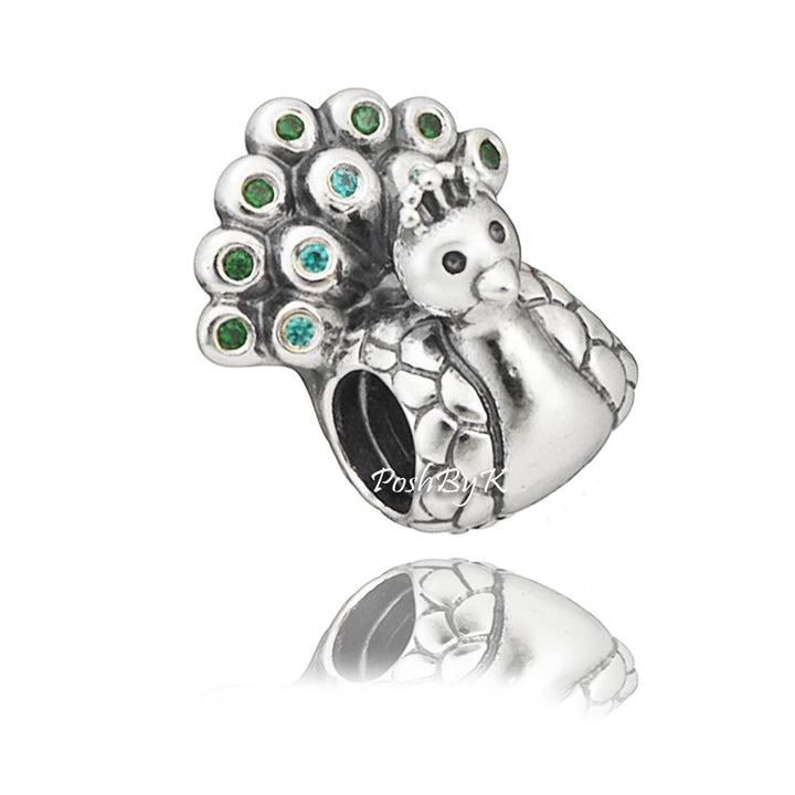 Peacock Charm 791227MCZ - jewelry, beads for charm, beads for charm bracelets, charms for diy, beaded jewelry, diy jewelry, charm beads 