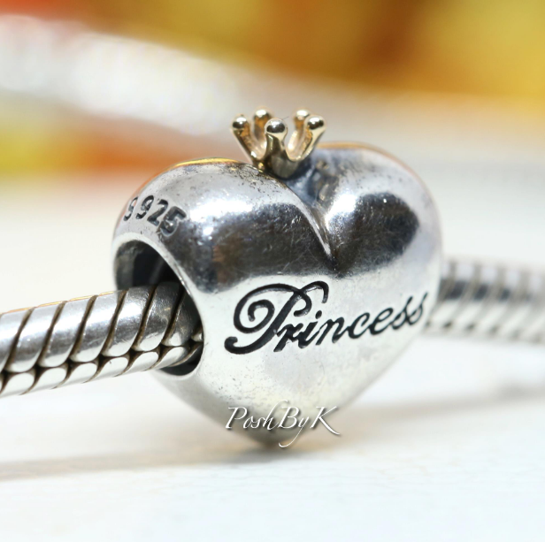 Pink Princess Heart Charm 791375PCZ - jewelry, beads for charm, beads for charm bracelets, charms for diy, beaded jewelry, diy jewelry, charm beads