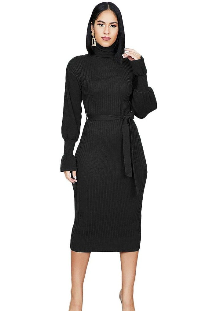 Women’s Midi Dresses | Sunshine Knit Midi Dress (Black) By: NUMARU