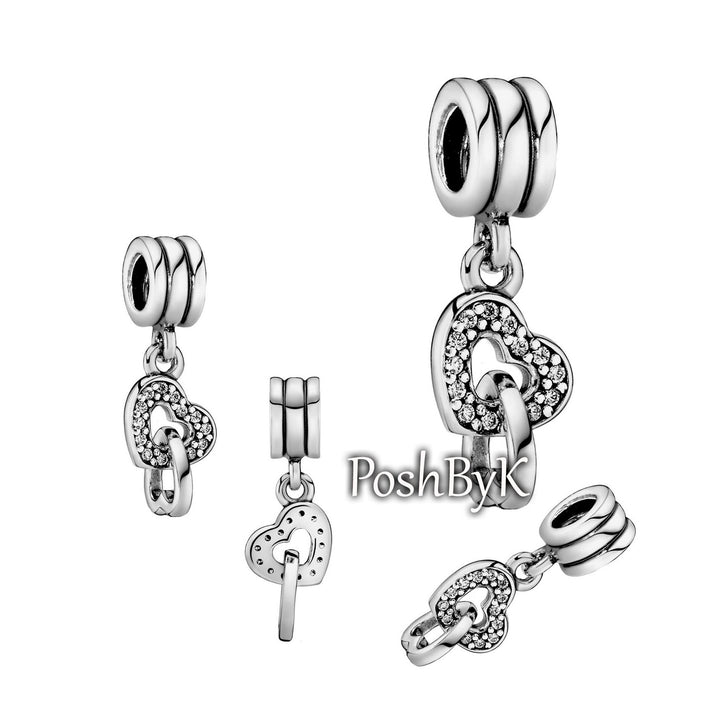 Interlocking Hearts Dangle Charm 791242CZ,jewelry, beads for charm, beads for charm bracelets, charms for diy, beaded jewelry, diy jewelry, charm beads