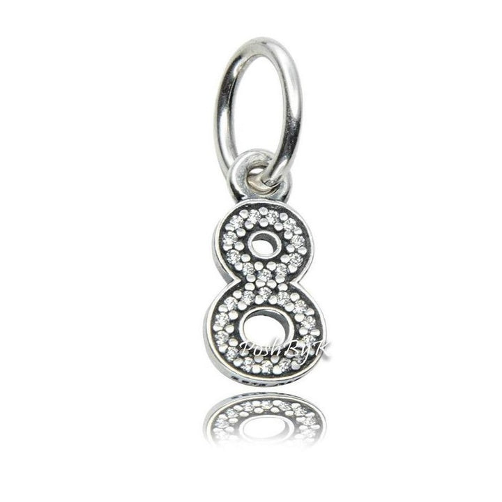 Hanging Number 8 Charm 791346CZ - jewelry, beads for charm, beads for charm bracelets, charms for diy, beaded jewelry, diy jewelry, charm beads