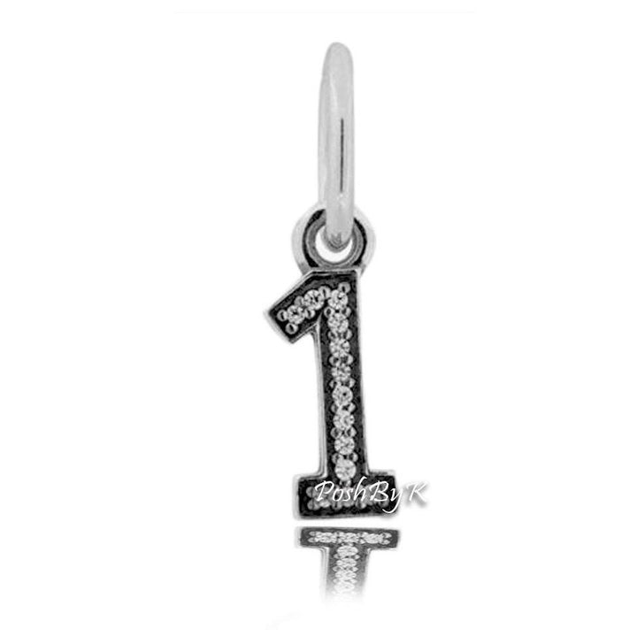 Hanging Number 1 Charm 791339CZ - jewelry, beads for charm, beads for charm bracelets, charms for diy, beaded jewelry, diy jewelry, charm beads