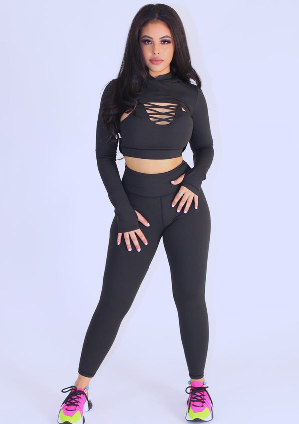 Women’s Three-Piece Sets | Jaria Activewear 3 Piece Set (Black) By: NUMARU